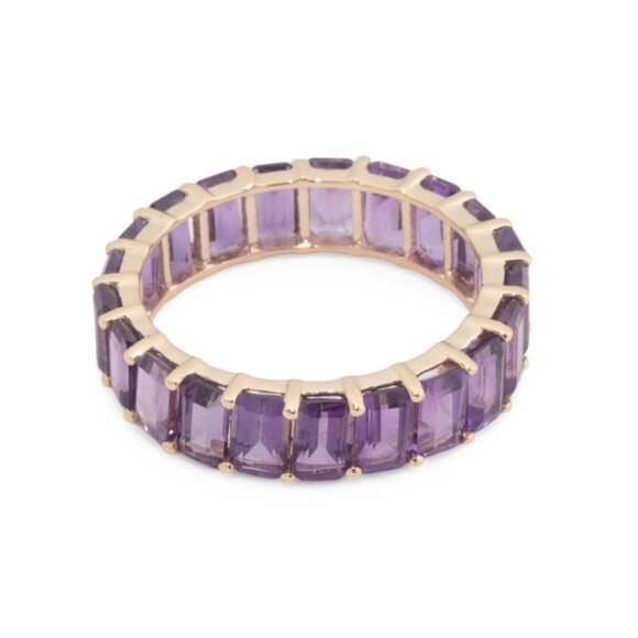 HIRAJULE  India 14kt Gold Semi-precious Stone Eternity Band Ring - Picture 1 of 2